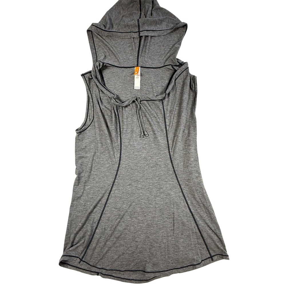 LUCY Active Wear Sleevelessâ Hoodie Tank Women Sz M Blue/Gray Yoga Performance
